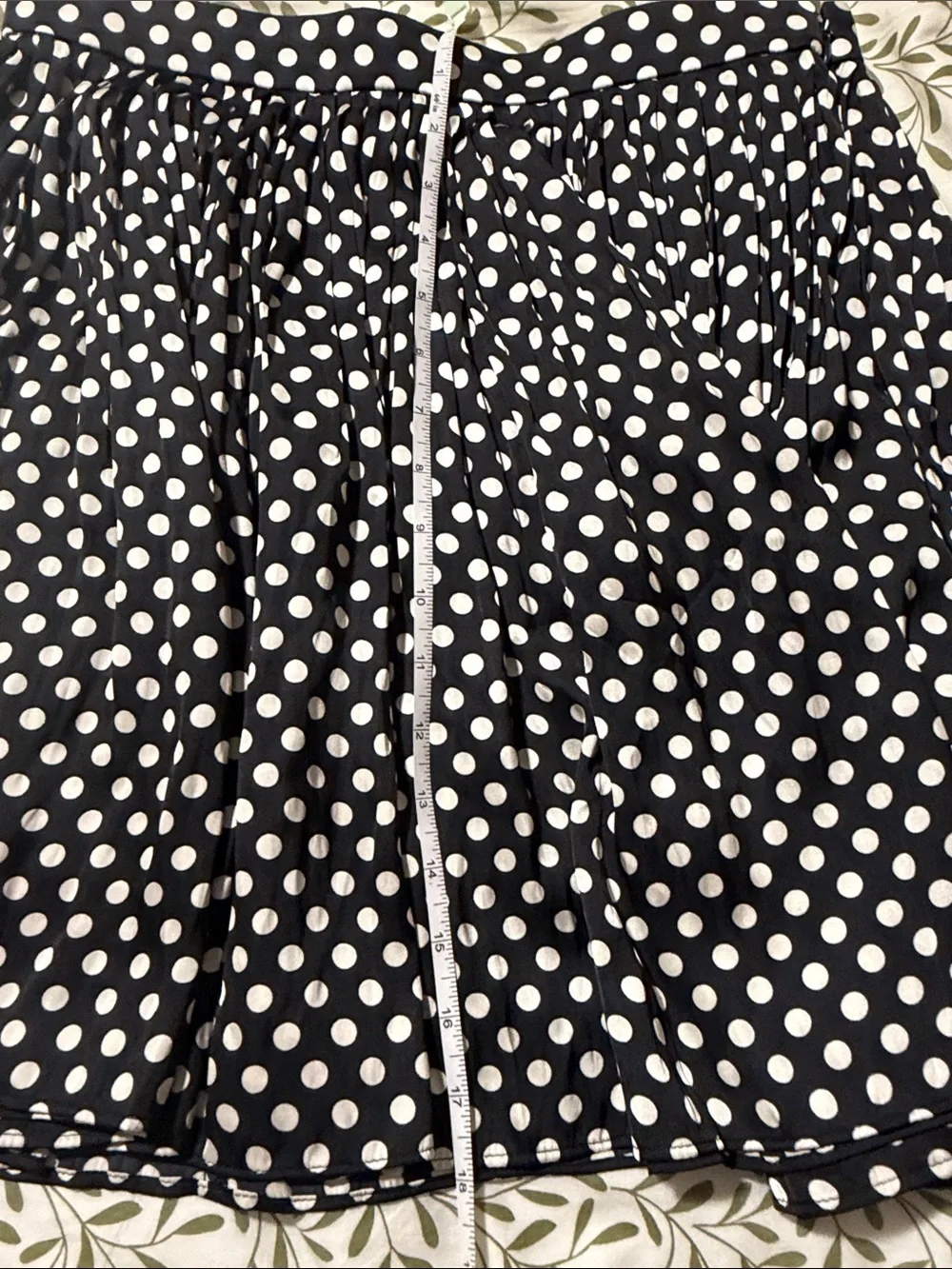 J. Crew Black Skirt with White Polka Dots